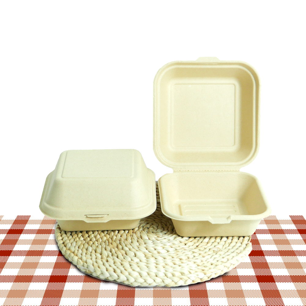 Bamboo Fiber Hamburger Takeaway Box